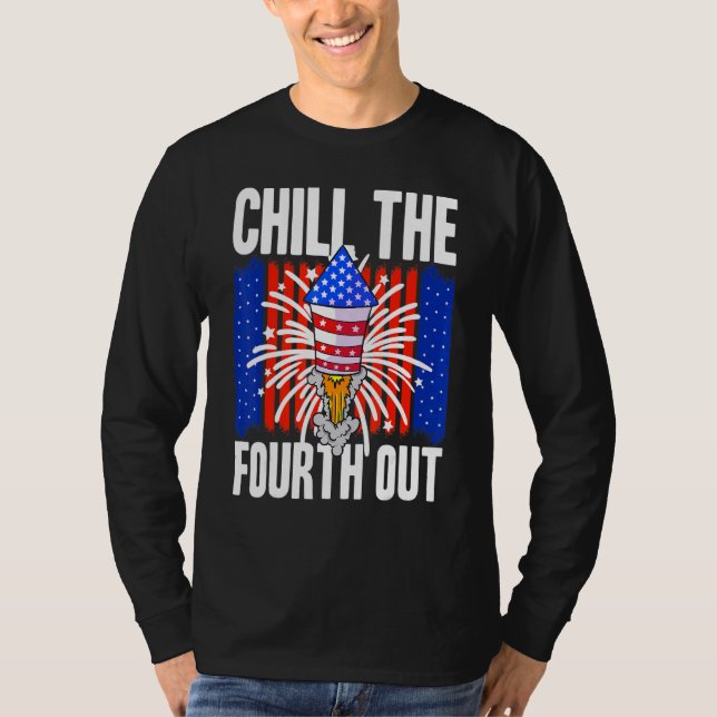 Camiseta American Chill O Quarto Fora Dos Eua 4 De Julho (Frente)