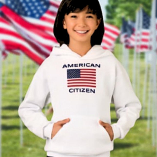 Camiseta American Citizen Bold USA Flag Kids Hoodie (Criador carregado)