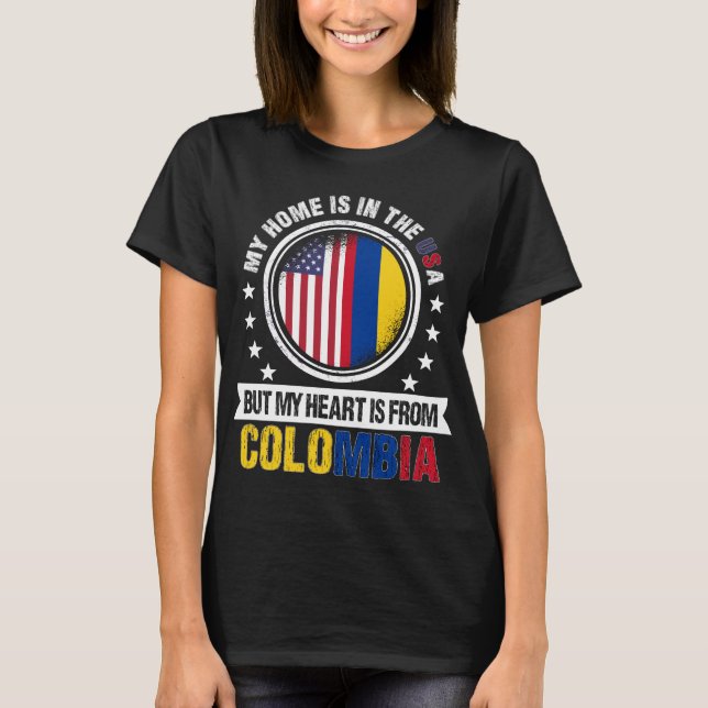 Camiseta American Colombian Flag Heart Colombia Patriot (Frente)