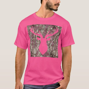 Camiseta American Deer Head Silhouette Camo Hunando Buckwea