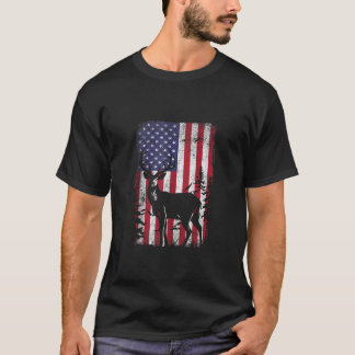 Camiseta American Deer Hunter Patriotic Hunter USA Flag Bu