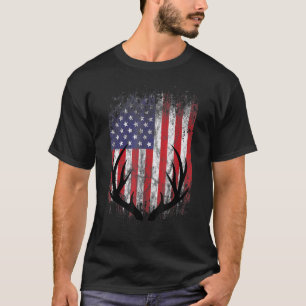 Camiseta American Deer Hunter Patriotic USA Flag For Men Wo