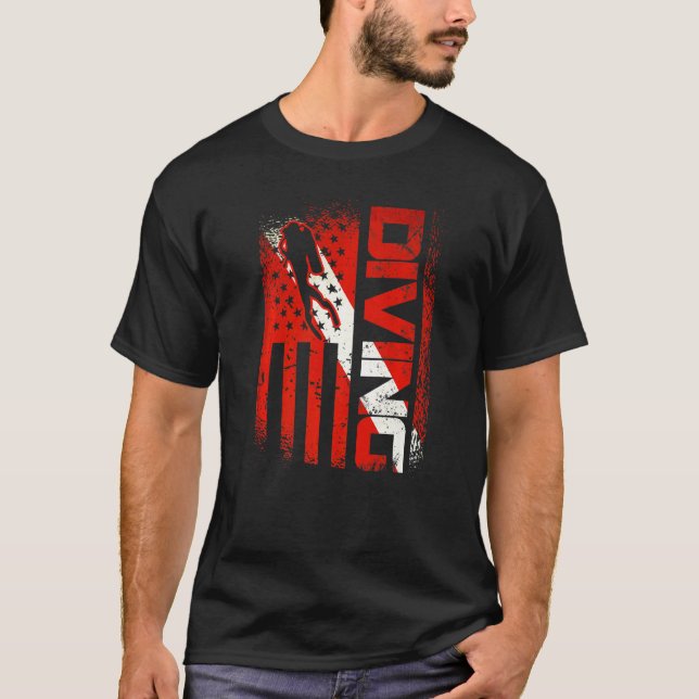 Camiseta American Diver Down Flag Us Flag (Frente)