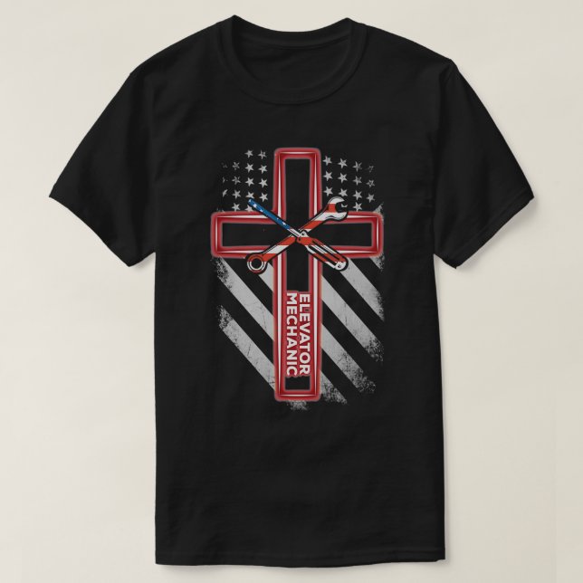 Camiseta American Elevator Mechanic Beliver  (2)  (Frente do Design)