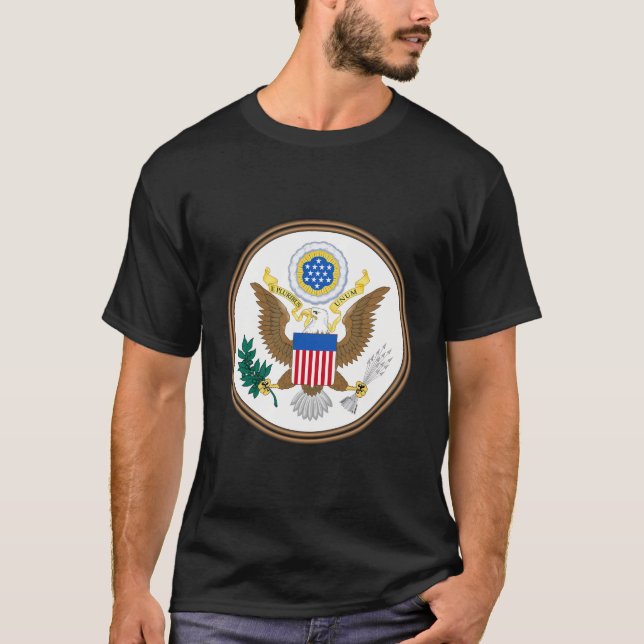 Camiseta American Excelente Seal E Pluribus Unum Estados Un (Frente)