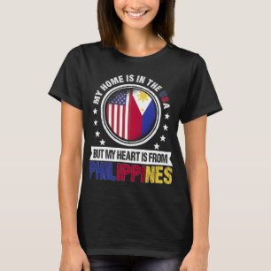 Camiseta American Filipino Flag Heart Phillipines Patriot