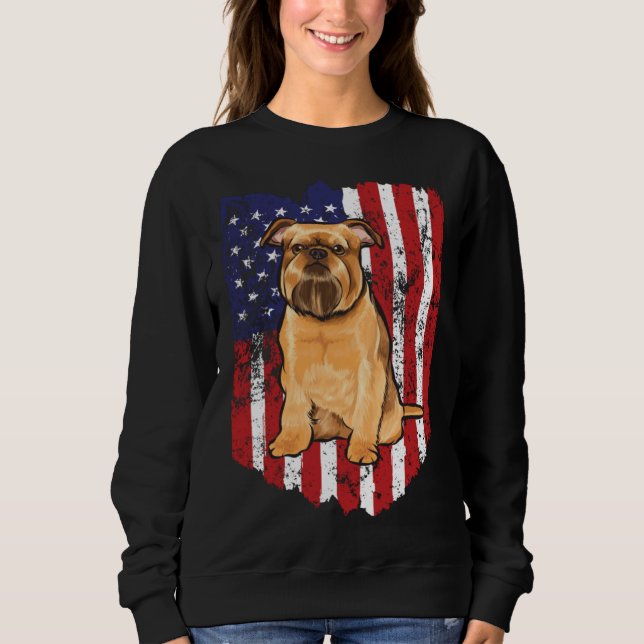 Camiseta American Flag 4 July Brussels Griffon (Frente)