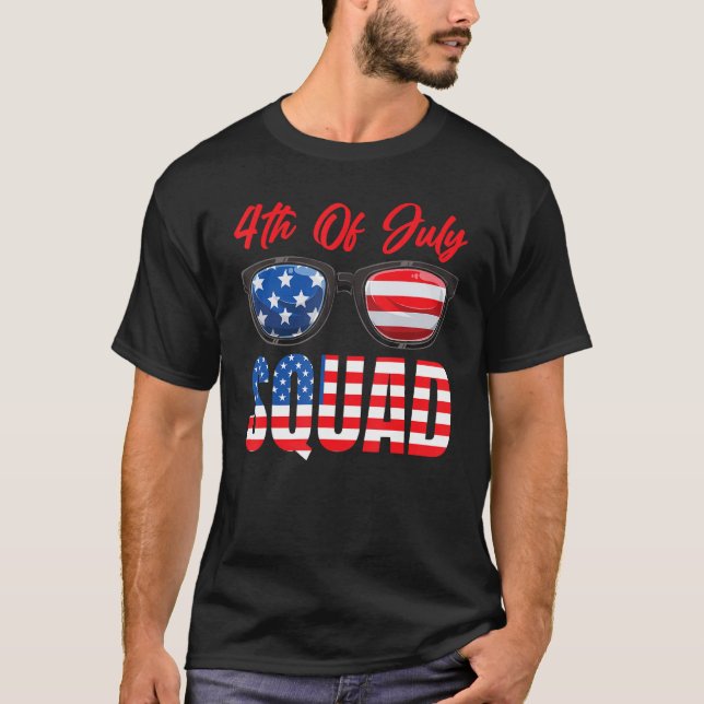 Camiseta American Flag 4th Of July Squad 4th Of July (Frente)