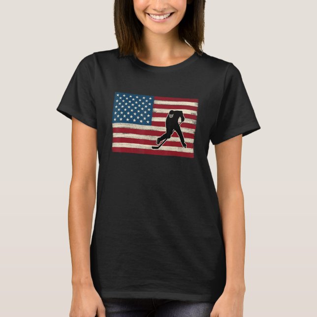 Camiseta American flag 4th of July USA Patriotic Field Ice  (Frente)