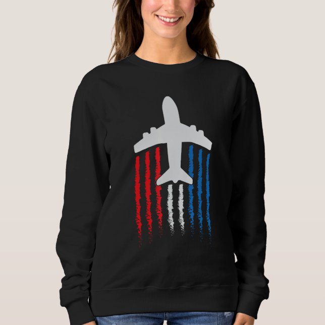 Camiseta American Flag 747 Jumbo Jet July 4th (Frente)