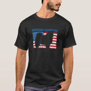 Camiseta American Flag American Eskimo for Dog