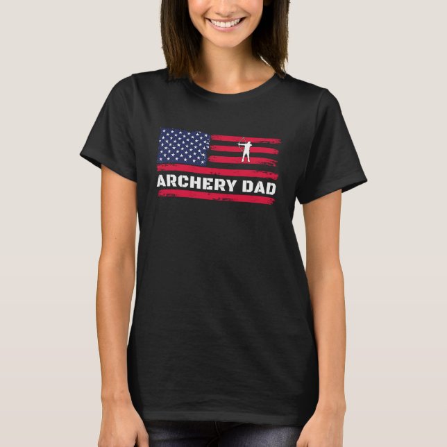 Camiseta American Flag Archery Dad Father's Day (Frente)