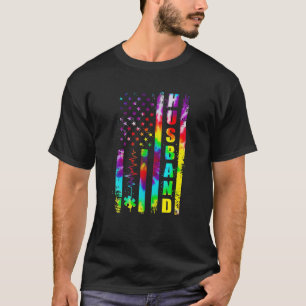 Camiseta American Flag Autism Sensibilização para o marido