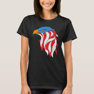 Camiseta American Flag Bald Eagle 4 de julho