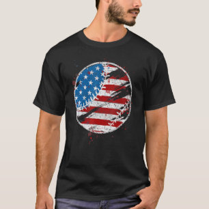 Camiseta American Flag Baseball 4 de julho Homens Mulheres