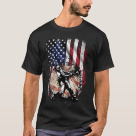 Camiseta American Flag Baseball Lover USA 4 de julho