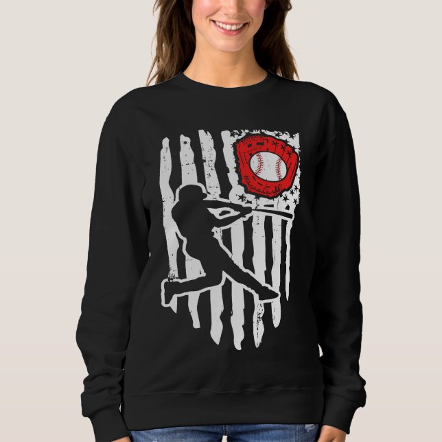 Camiseta American Flag Baseball Player  1 (Frente)