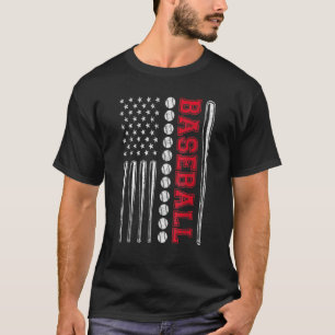 Camiseta American Flag Baseball Team Men Meninos Miúdas Rap