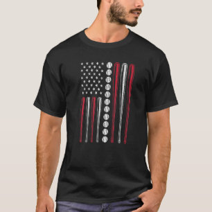 Camiseta American Flag Baseball Team Men Meninos Miúdas Rap