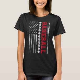 Camiseta American Flag Baseball Team Men Meninos Miúdas Rap
