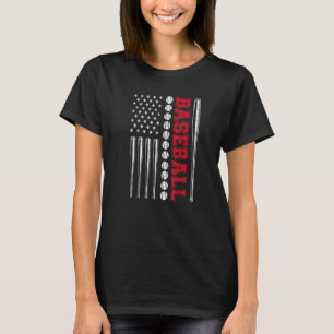 Camiseta American Flag Baseball Team Men Meninos Miúdas Rap