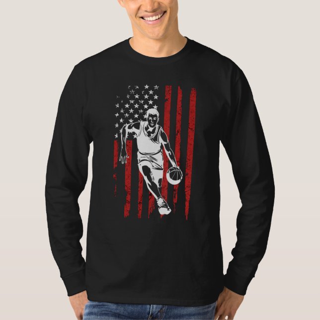 Camiseta American Flag Basketball Team  for Men Boys (Frente)