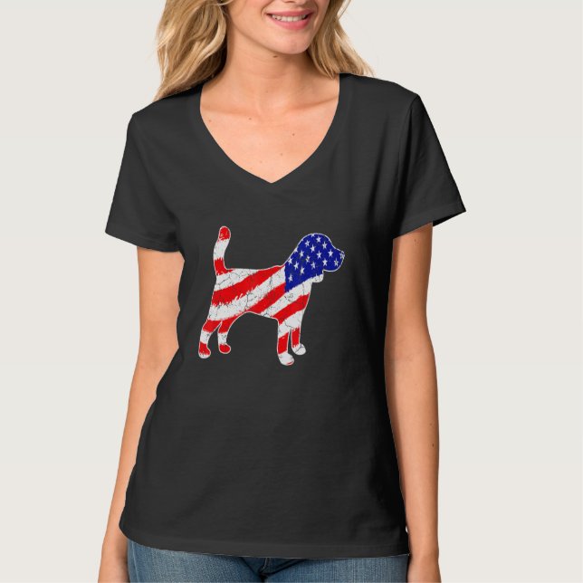 Camiseta American Flag Beagle Patriotic Dog Dad Dog Mom (Frente)