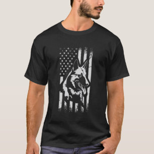 Camiseta American Flag Belga Malinois Para Cachorro