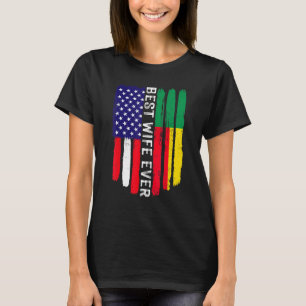 Camiseta American Flag & Benin Flag Melhor Esposa De Todos
