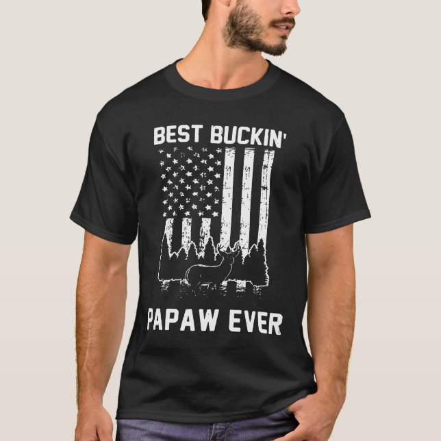 Camiseta American Flag Best Buckin Papaw Eterna Day Gi (Frente)