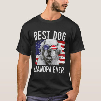 Camiseta American Flag Best Dog Grandpa Ever Clumber Spanie