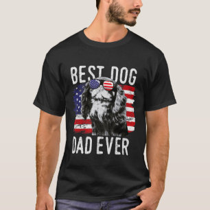 Camiseta American Flag Best Dog Pai Ever English Toy Spanie