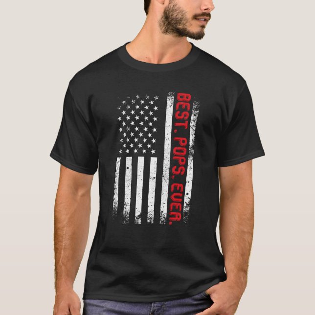 Camiseta American Flag Best Pops Ever Vintage (Frente)