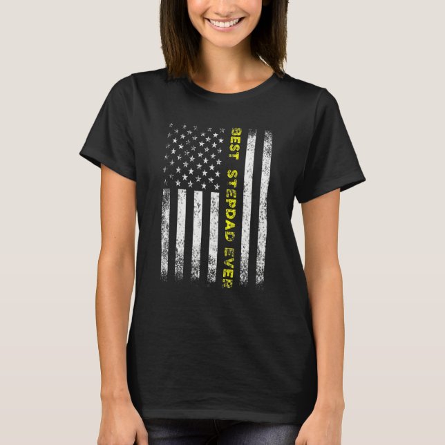 Camiseta American Flag Best Stepdad Ever Fathers Day Step D (Frente)