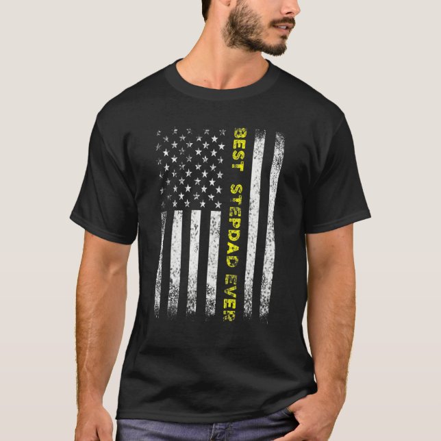 Camiseta American Flag Best Stepdad Ever Fathers Day Step D (Frente)