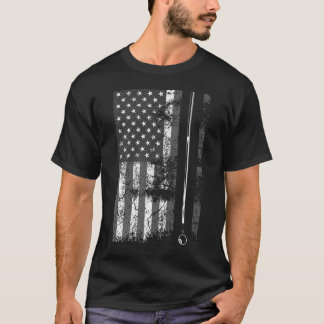 Camiseta American Flag Billiard Stick Cute Mesa Game Engraç