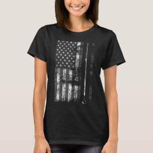 Camiseta American Flag Billiard Stick Cute Mesa Game Engraç