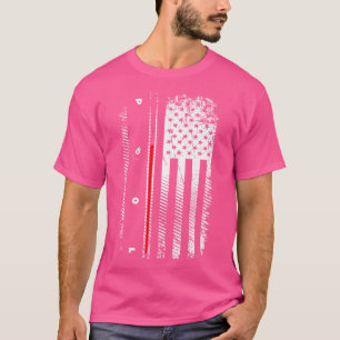 Camiseta American Flag Billiards Piscina Player Roupa Billi