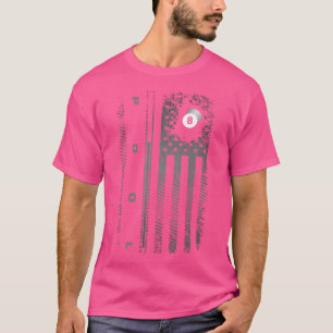 Camiseta American Flag Billiards Piscina Player Roupa Billi
