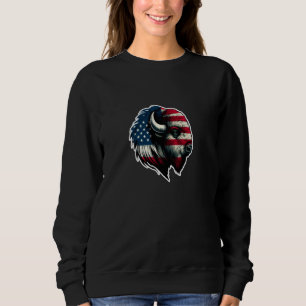 Camiseta American Flag Bison Shirt Bison Lover USA Flag Bis
