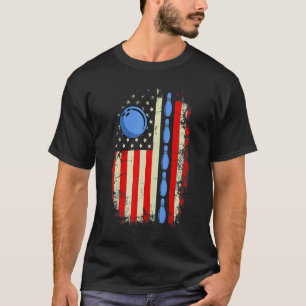 Camiseta American Flag Boliche Bowler Para Equipe De Bolich