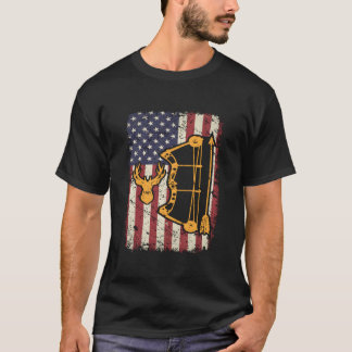 Camiseta American Flag Bowhunting Bow Archery Usa Deer Hunt