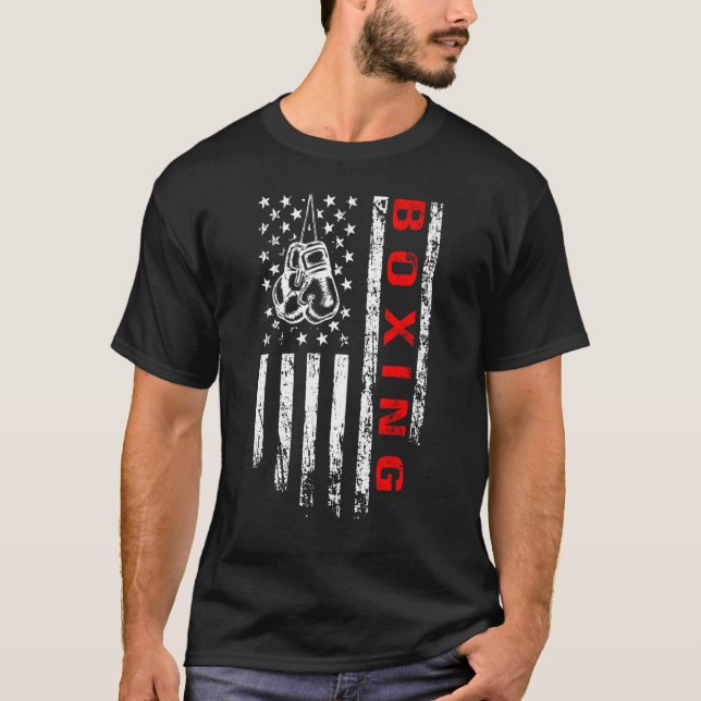 Camiseta American Flag Boxing Vintage Boxer EUA (Frente)