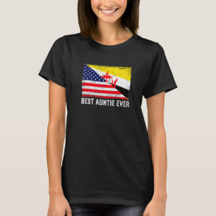 Camiseta American Flag & Brunei Flag Best Atitie Ever Famil