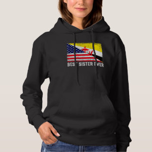 Camiseta American Flag & Brunei Flag Best Sister Ever Famil