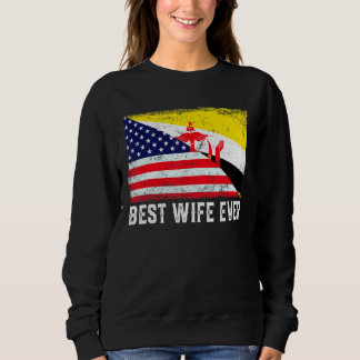 Camiseta American Flag & Brunei Flag Melhor Esposa De Todos