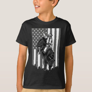 Camiseta American Flag Bull Riding Cowboy 4 De Julho Patri