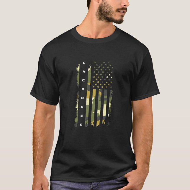 Camiseta American Flag Camouflage Lacrosse (Frente)