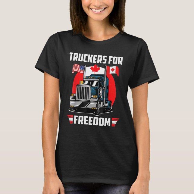 Camiseta American Flag Canada Flag Freedom Transport 2022 T (Frente)