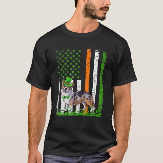 Camiseta American Flag Cardigan Welsh Corgi Dog Lovers St P (Frente)